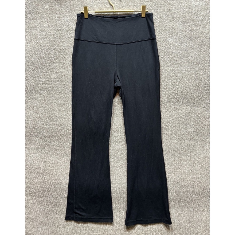 Lululemon Groove Super-High-Rise Flared Pant 31" Black Size 10 Square Dot EUC